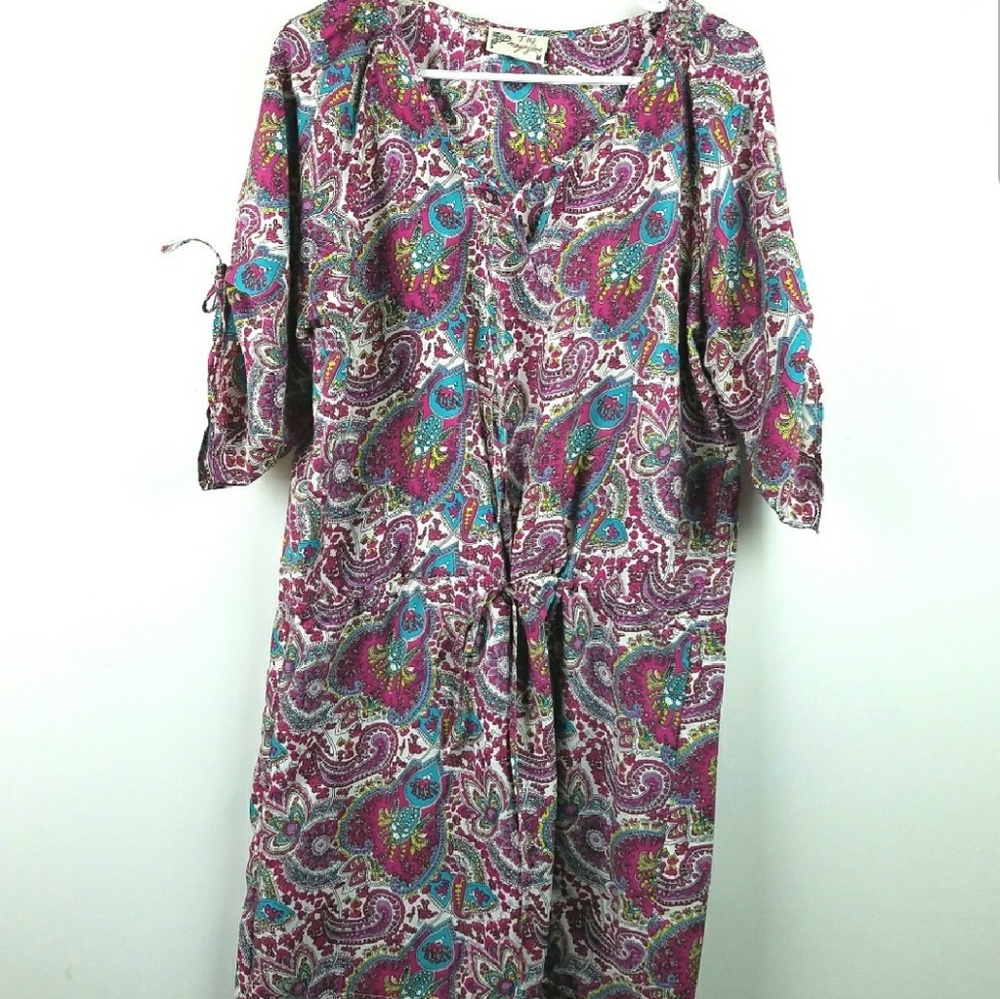 Silk Boho Paisley Dress Sz M